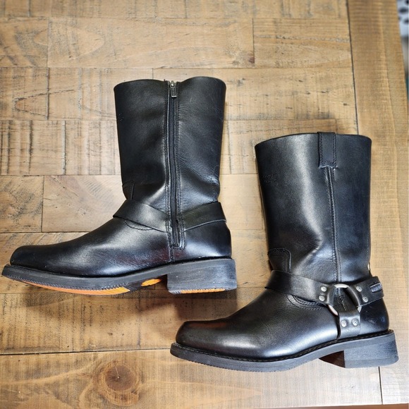 Harley-Davidson El Paso Mens Blk Leather Waterproof Harness Boots D95353 Size 11